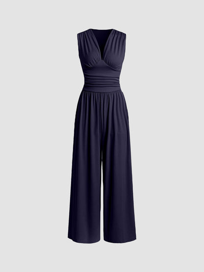 CHARITY - Chic Sleeveless Wide-Leg Jumpsuit