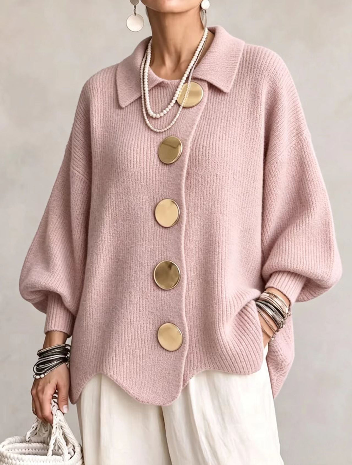 The Victoria Gold Button Cardigan