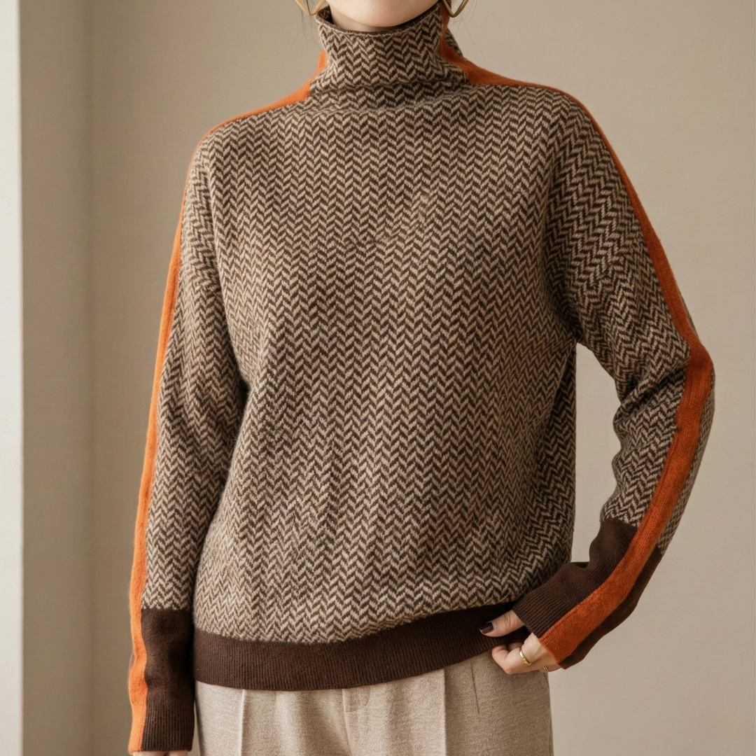 Eleonora - Herringbone Turtleneck