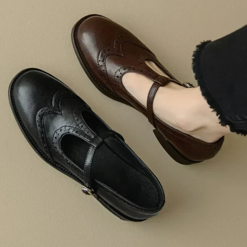 Miana | Polished T-Strap Mary Janes