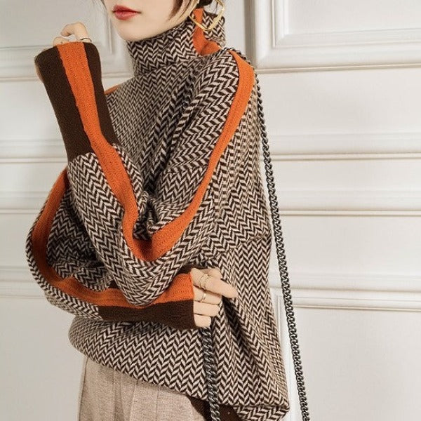 Eleonora - Herringbone Turtleneck
