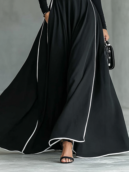 Susanna | Maxi Dress with Contrast Trimmings and Belt