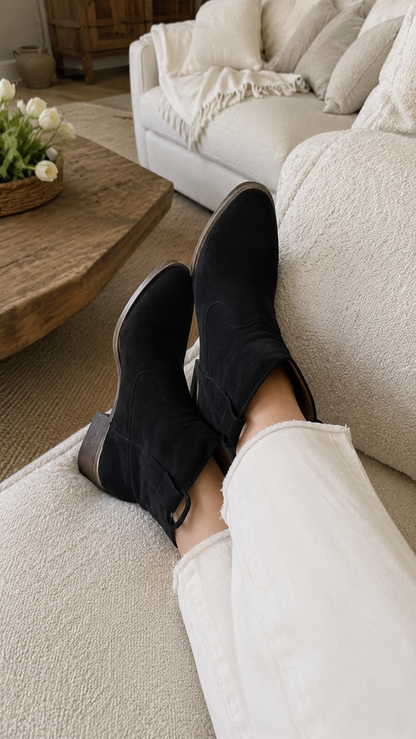 Charlotte Orthopedic Suede and Cotton Ankle Boot