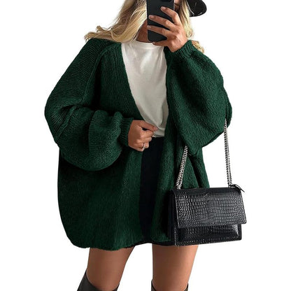 VERONIKA™ - Oversized Fit Lantern Sleeve Autumn Knit Cardigan