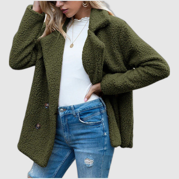 Delia | Teddy Coat with Collar