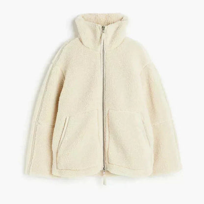 NADIA | Women's Oversized High Collar Teddy Jacket