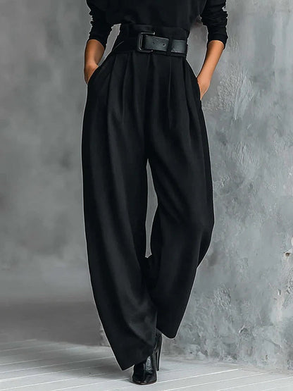 Jolanda | Complete Turtleneck and Trousers with Belt, Black