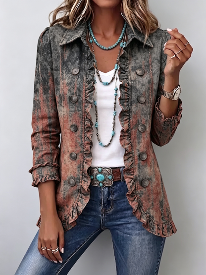 Flaminia | Vintage Jacket with Textured Ombre Print