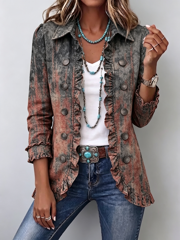 Flaminia | Vintage Jacket with Textured Ombre Print