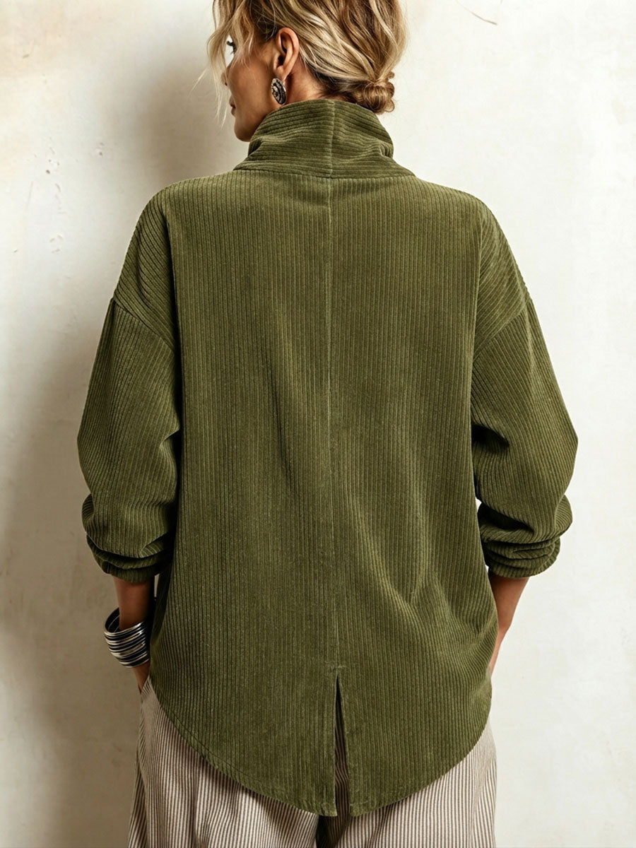 Capucine | Corduroy Sweater with High Collar