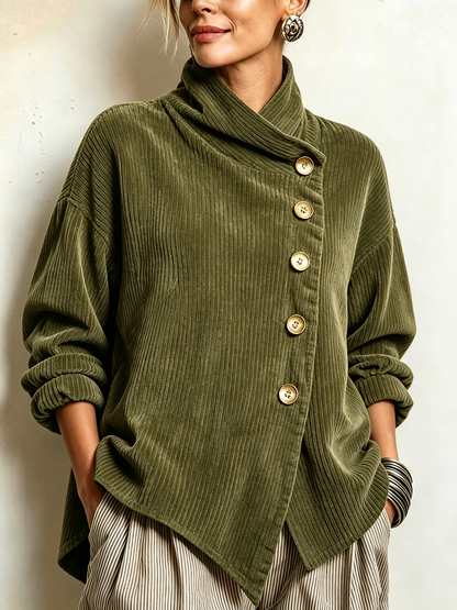 Capucine | Corduroy Sweater with High Collar