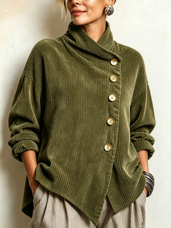 Capucine | Corduroy Sweater with High Collar