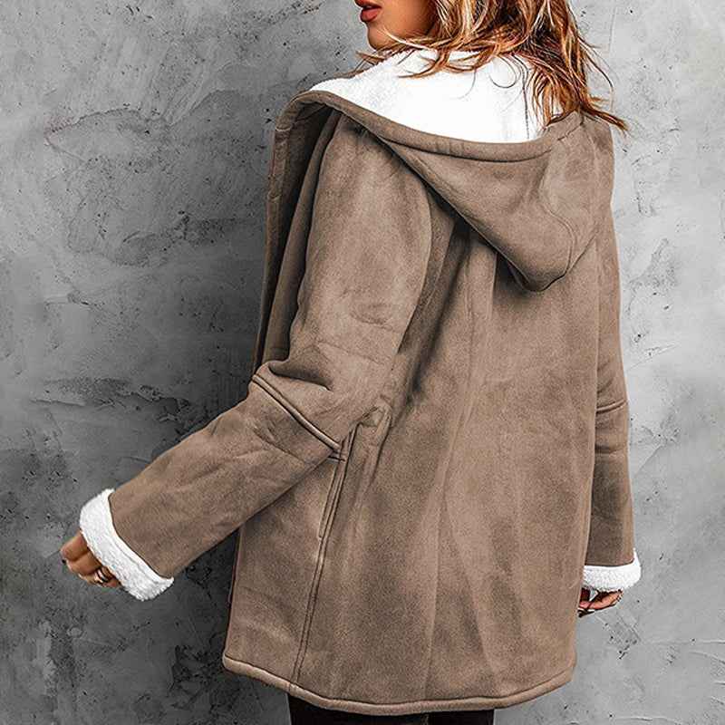 Tess | Suede Coat with Fleece Lining