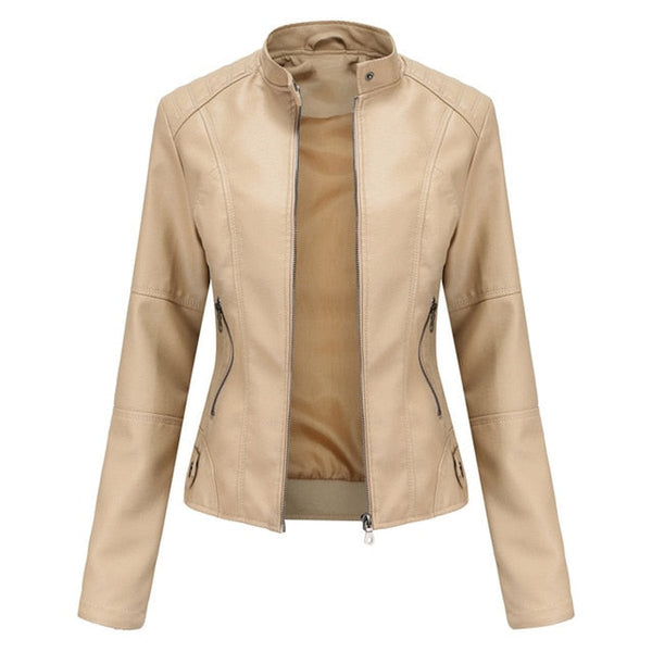 Helen | Refined Stand-Collar Moto Jacket